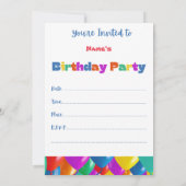 第2の誕生日招待状、サルパーティーの個人用設定 招待状 (裏面)