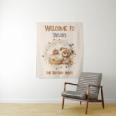 第2の誕生日秋ベアウェルカムサインタペストリー タペストリー (インサイチュ)