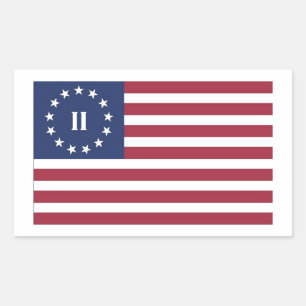 第2アメリカ革命国旗 長方形シール