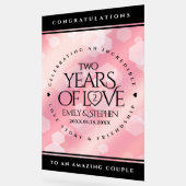 第2エレガントバラクォー結婚ツ記念日 アクリルサイン (傾斜)