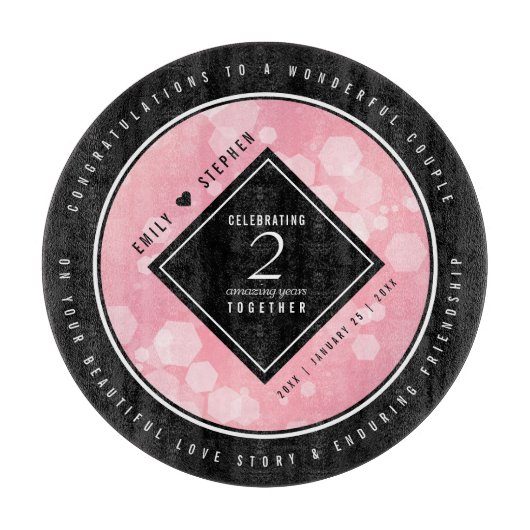 第2エレガントバラクォー結婚ツ記念日 カッティングボード (正面)