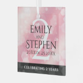 第2エレガントバラクォー結婚ツ記念日 ガラスオーナメント (正面左)