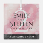 第2エレガントバラクォー結婚ツ記念日 ガラスオーナメント (正面)