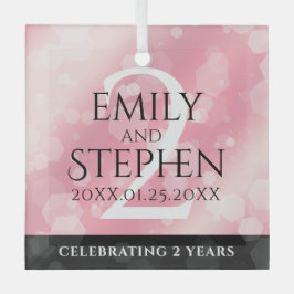 第2エレガントバラクォー結婚ツ記念日 ガラスオーナメント