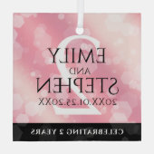 第2エレガントバラクォー結婚ツ記念日 ガラスオーナメント (裏面)