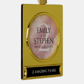 第2エレガントバラクォー結婚ツ記念日 ゴールドプレートバナーオーナメント (右)