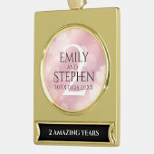 第2エレガントバラクォー結婚ツ記念日 ゴールドプレートバナーオーナメント (左)