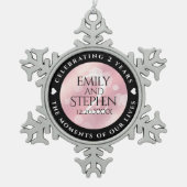 第2エレガントバラクォー結婚ツ記念日 スノーフレークピューターオーナメント (正面)