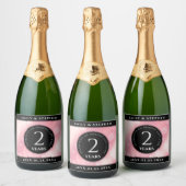 第2エレガントバラクォー結婚ツ記念日 スパークリングワインラベル (ボトル)