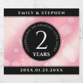 第2エレガントバラクォー結婚ツ記念日 スパークリングワインラベル (シングルラベル)