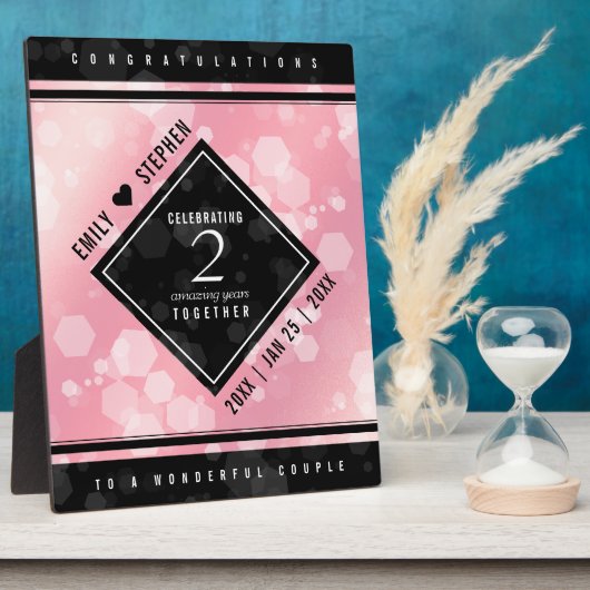 第2エレガントバラクォー結婚ツ記念日 フォトプラーク (側面)