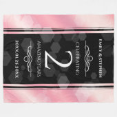 第2エレガントバラクォー結婚ツ記念日 フリースブランケット (正面(横))