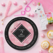 第2エレガントバラクォー結婚ツ記念日 ペーパープレート (パーティー)