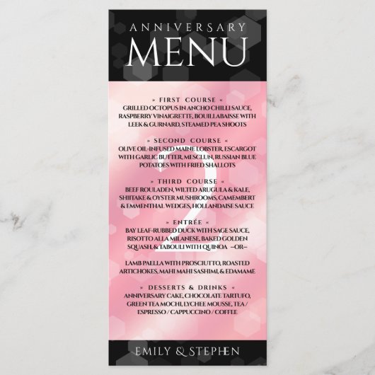 第2エレガントバラクォー結婚ツ記念日 メニュー (正面)