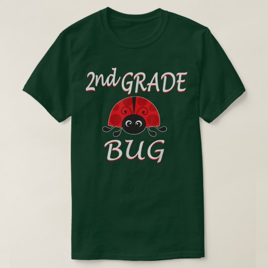 第2グレードのバグおもしろいLadybug第2グレードSに戻る Tシャツ (デザイン正面)