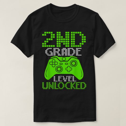 第2グレードのロック解除されたビデオゲーム新学期 Tシャツ (デザイン正面)