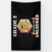 第2グレードのロック解除レベル上げ新学期1番目 横断幕 (縦)