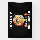 第2グレードのロック解除レベル上げ新学期1番目 横断幕 (縦)