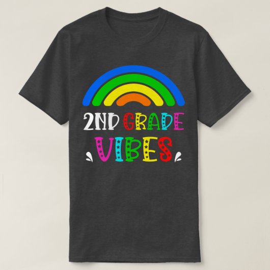 第2グレードバイブレインボー新学期キッズ Tシャツ (デザイン正面)