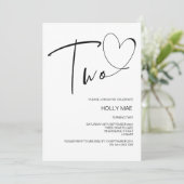 第2シンプル誕生日招待状2つのハート金ゴールド 招待状 (スタンド正面)