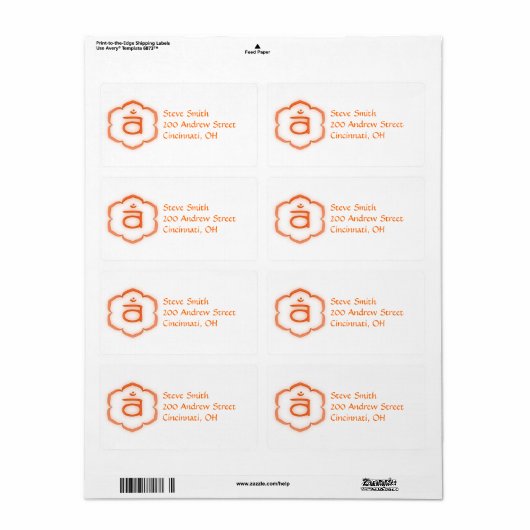 第2チャクラ- Svadhisthana ラベル (フルシート)