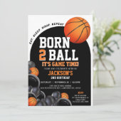 第2バスケットボール誕生日招待状テンプレート 招待状 (スタンド正面)