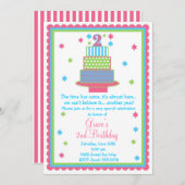 第2バースデーケーキパーティの招待状 招待状 (正面/裏面)