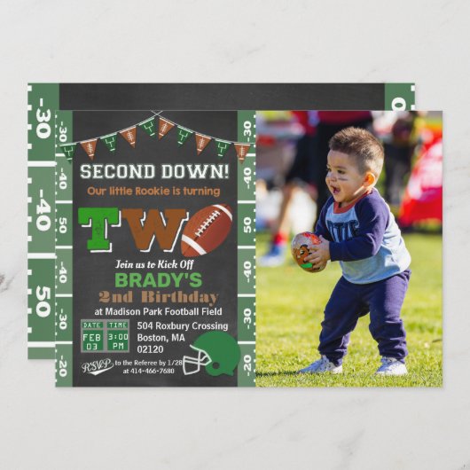 第2バースデーサッカーパーティーシャルボード招待状 招待状 (正面/裏面)