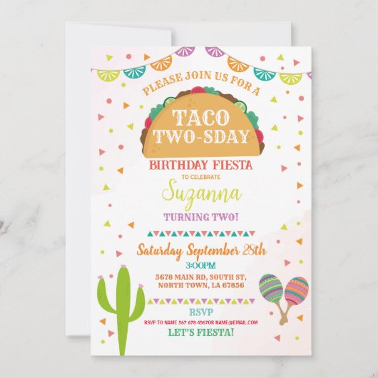 第2バースデータコフィエスタ誕生日パーティメキシコ2 招待状 (正面)