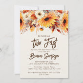 第2バースデーベージュ秋フローラ 招待状 (正面)