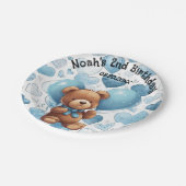 第2バースデーボーイ名前をカスタムする ペーパープレート (アングル)