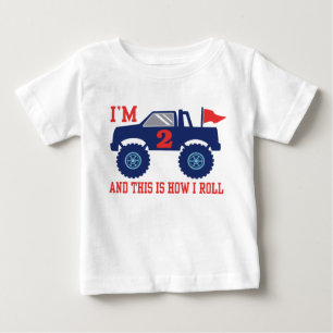 第2バースデーモンスタートラック ベビーTシャツ
