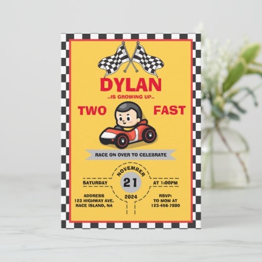 第2バースデーレーサーカーズ招待状 招待状 (スタンド正面)