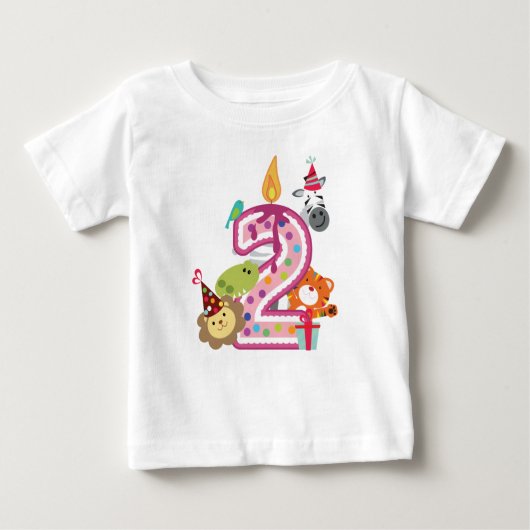 第2ピンクで子供へ第2誕生日のTシャツ ベビーTシャツ (正面)