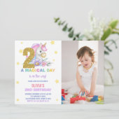 第2フローラUnicorn誕生日招待状（写真あり） 招待状 (スタンド正面)