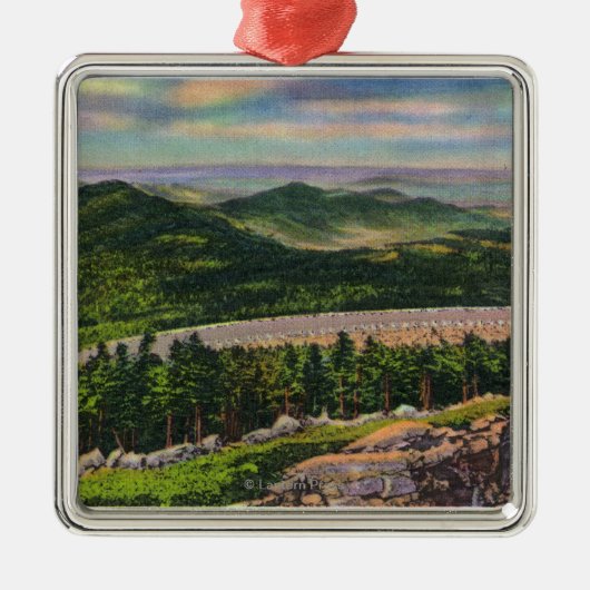 第2ヘアピンの眺めは記念のHwyをつけます メタルオーナメント (正面)