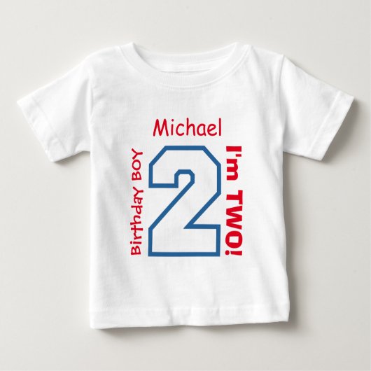 第2ベビーの誕生日の大きいスポーツ数A04. ベビーTシャツ (正面)