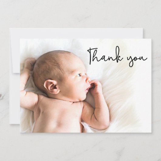 第2ベビー生誕発表写真ありがとう 案内状 (正面)