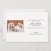 第2ベビー生誕発表写真ありがとう 案内状 (裏面)