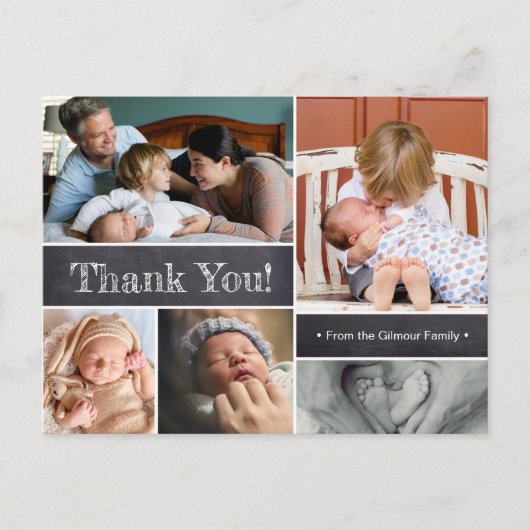 第2ベビー誕生フォトコラージョ感謝していンユー 案内ポストカード (正面)