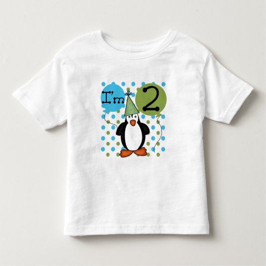 第2ペンギンの誕生日のTシャツおよびギフト トドラーTシャツ (正面)