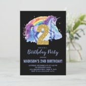 第2レインボーユニコーン誕生日招待状 招待状 (スタンド正面)