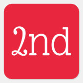 第2位赤と白受賞者の賞 スクエアシール (正面)