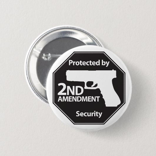 第2修正によって保護される 缶バッジ (正面&裏面)
