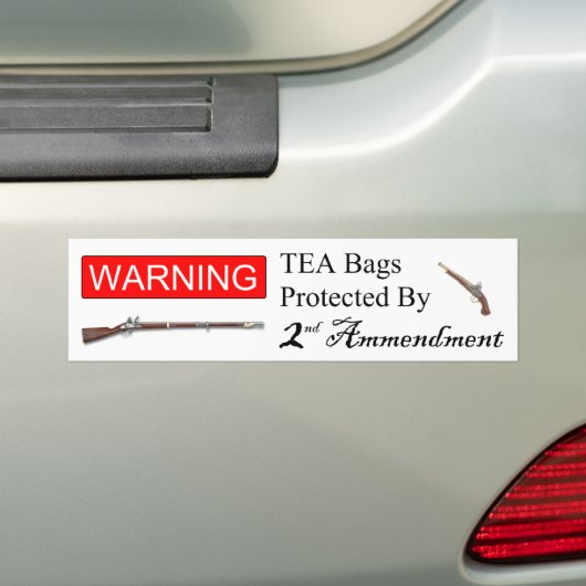 第2修正のバンパーによって保護されるティーバッグ バンパーステッカー (車上)