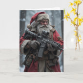 第2修正愛国的サンタクロースのクリスマス カード (黄色い花)