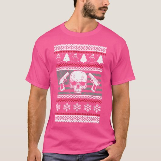 第2修正醜いクリスマスクリスマス銃 Tシャツ (正面)