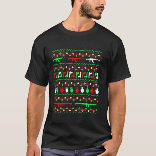 第2修正醜いクリスマスセーター Tシャツ (正面)