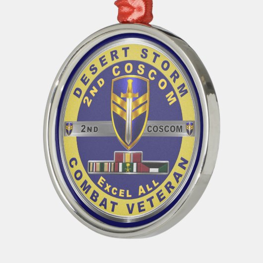 第2協力隊サポート部隊デザートストーム退役軍人 メタルオーナメント (左)