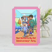 第2回がん周年記念パーティの招待状 招待状 (スタンド正面)